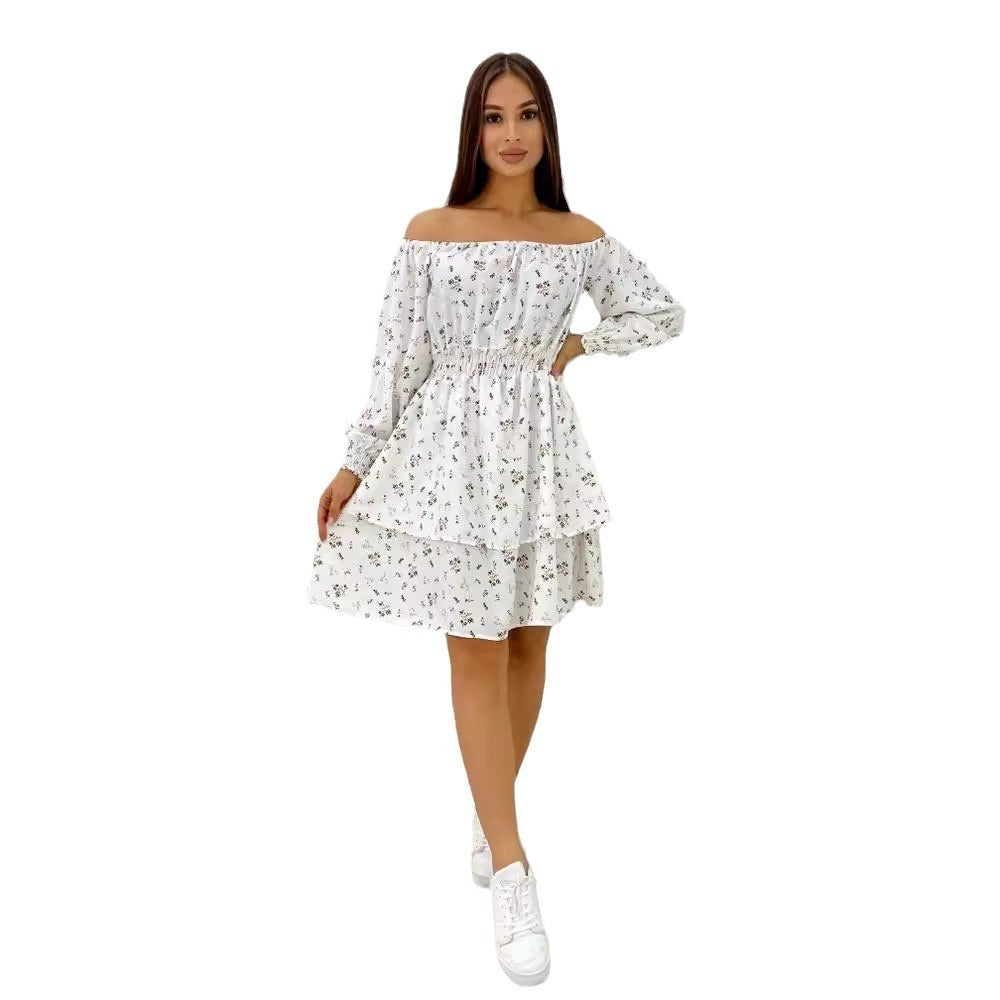 Vestido de fiesta de corte A con escote único para mujer