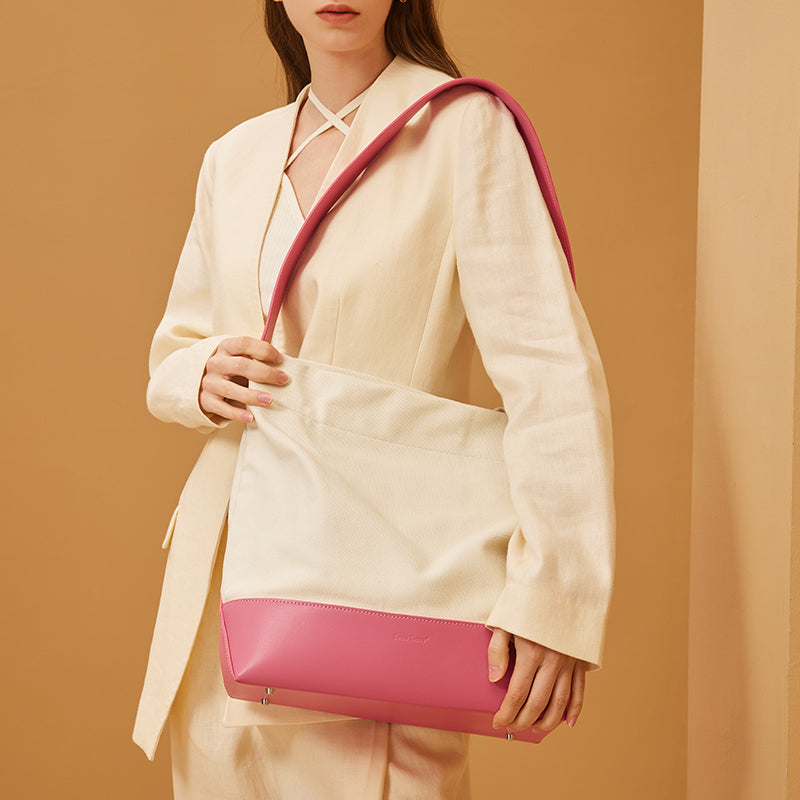 Bolso de lona informal con diseño de patchwork para mujer