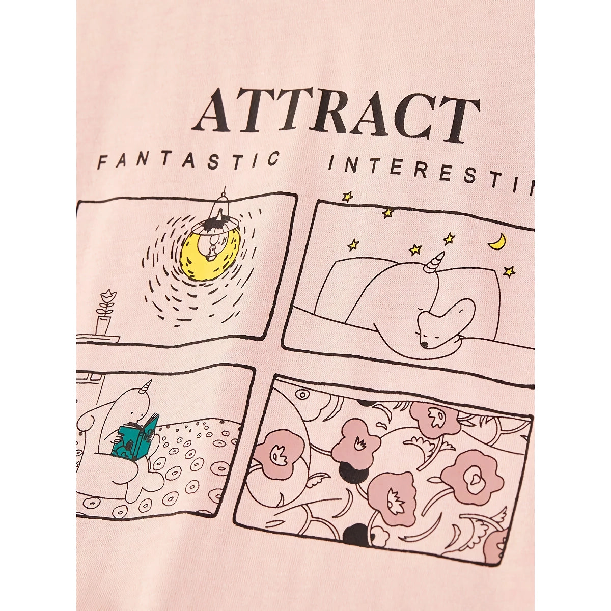 Suéter de otoño para mujer con cuello redondo y estampado de dibujos animados de algodón