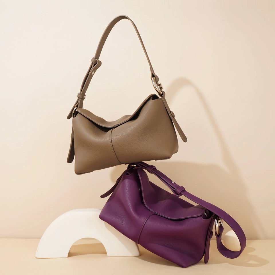 Bolso bandolera de piel auténtica para mujer con estilo