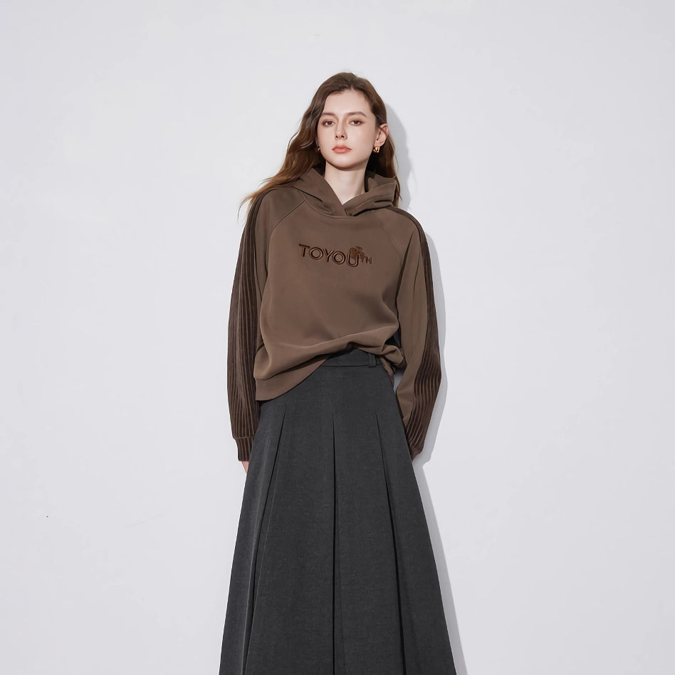 Damen-Kapuzenpullover aus Fleece mit Stickerei