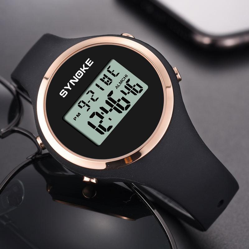 Reloj deportivo digital resistente al agua para mujer