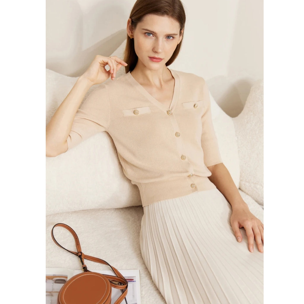 Minimalistischer, schmaler Strickcardigan für Damen