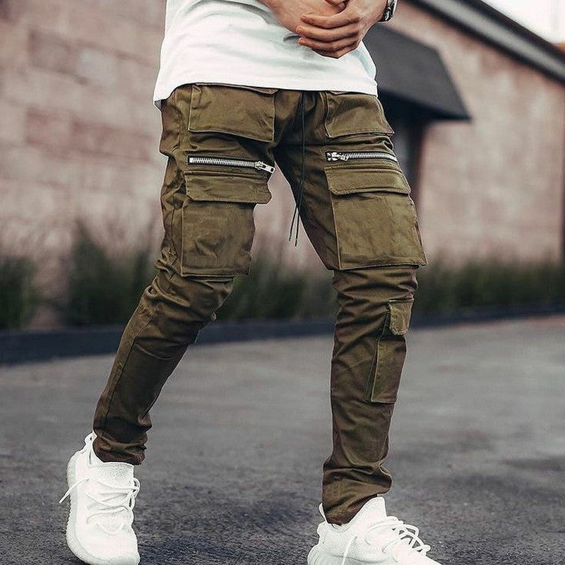 Schmal geschnittene Workwear-Freizeithose mit Knöchelschnürung für Herren