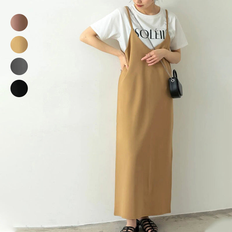 Vestido de mujer con tirantes ajustables de otoño en 4 colores