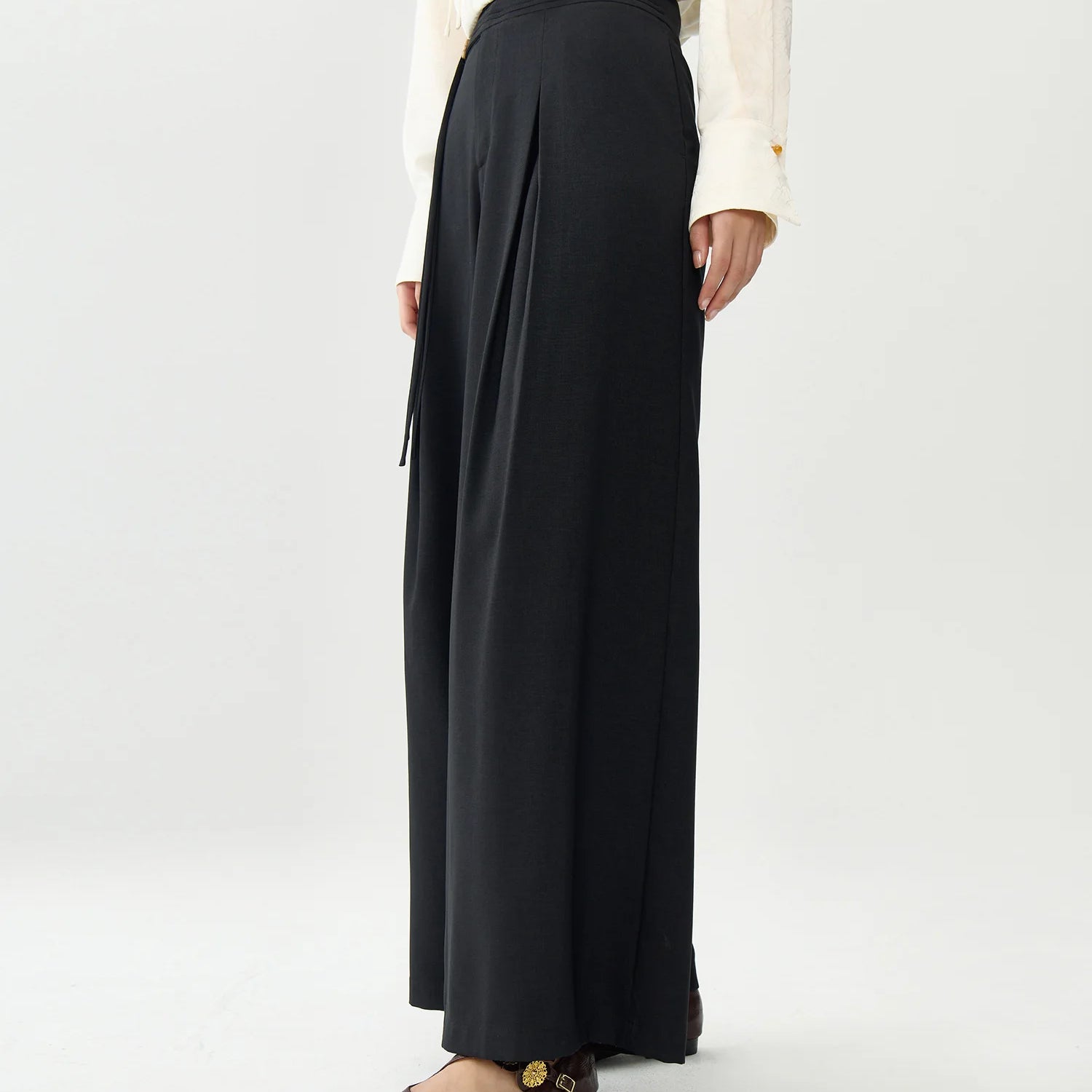 Schwarze lange Commuter-Hose für Damen