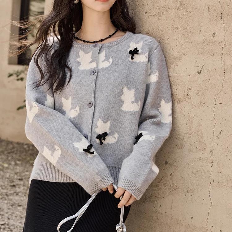 O-Ausschnitt Strickpullover für Damen