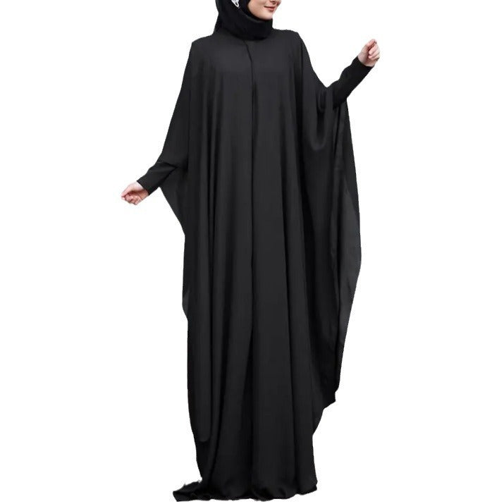 Lockeres Retro-Freizeitkleid in Übergröße mit Rundhalsausschnitt