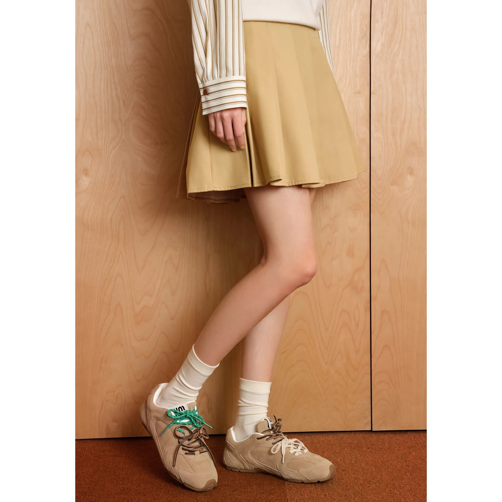 Falda retro de talle alto con corte A