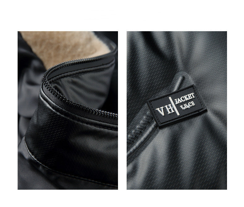 Warme und kältebeständige wasserdichte Herrenjacke mit Wollkragen
