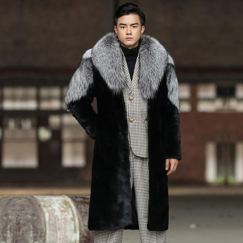 Chaqueta de piel de visón para hombre con parte superior térmica