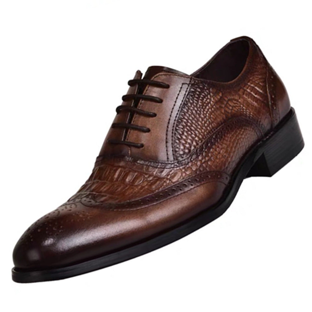 Oxford Men's Old Vintage Leather Shoes Pattern Leather Shoes Large Size - Dazpy
