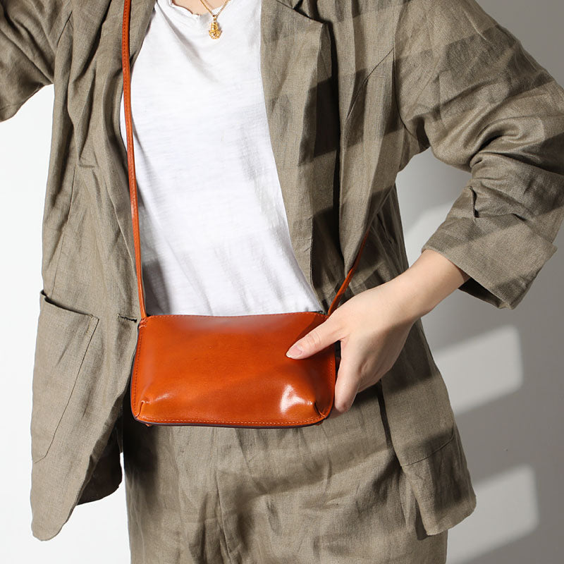 Handmade Vintage Cowhide Leather Mini Women's Shoulder Bag - Dazpy