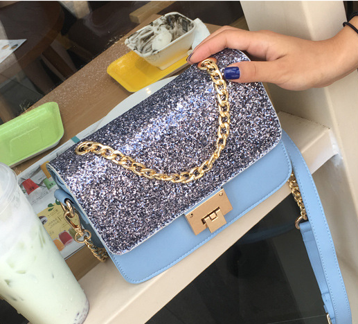 Women's Tote Bag Fashion Sequined Small Square Lady PU Fashion Hand bag - Dazpy