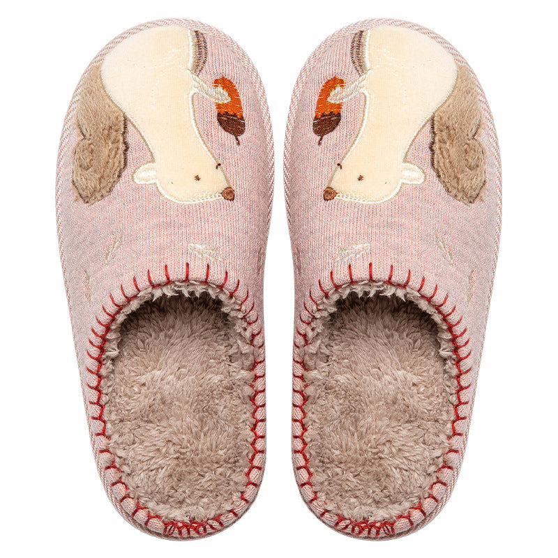 Home Cute Cartoon Plush Indoor Non-slip Cotton Slippers - Dazpy