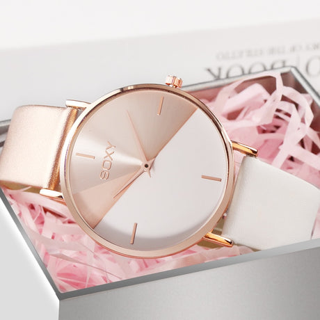 Women's Watch with Leather Band - Dazpy
