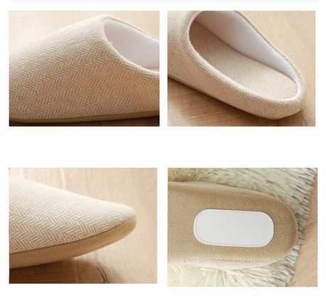 Men's Cotton Black autumn season Home Furnishing East indoor household warm slippers Muji soft bottom good anti-skid slippers - Dazpy