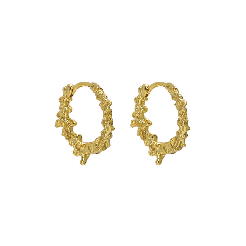 Geometrically Irregular Textured Earrings - Dazpy