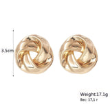 New Gold Spiral Drop Earrings: Exaggerated Ear Jewelry for Women