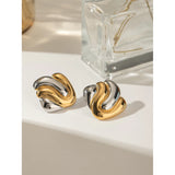 18K Gold Plated Stainless Steel Irregular Geometric Bump Earrings