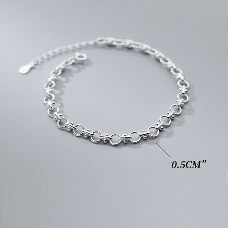 S925 Sterling Silver Division Round Bracelet - Dazpy