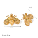 18K Gold Stainless Steel Creative Plated Bee Earrings