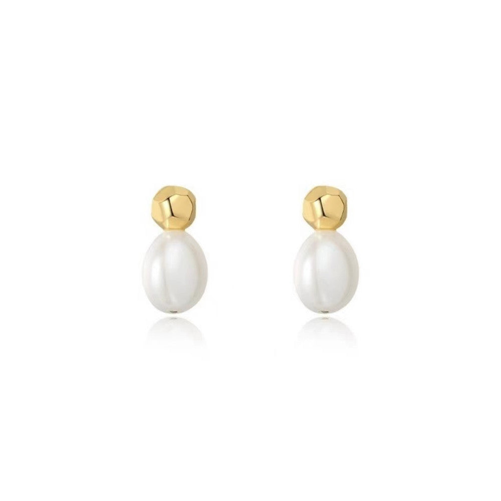 Women's Fashion Pearl Silver Ear Studs - Dazpy