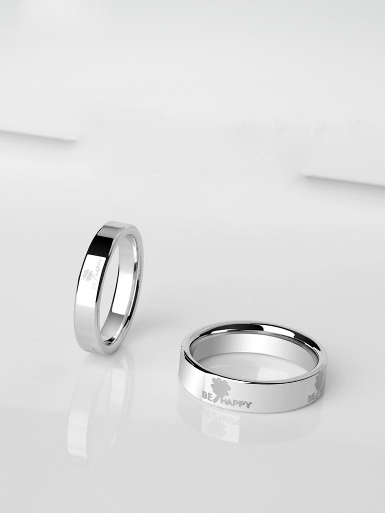 Four-leaved Grass Ring Tungsten Gold Couple - Dazpy