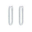 Women's Sterling Silver Geometric U Shape Full Diamond Earrings - Dazpy