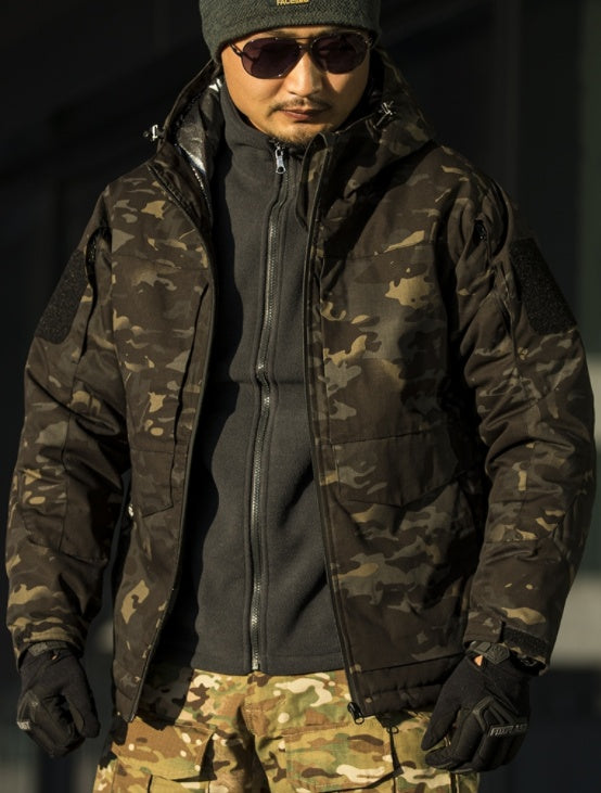 Herren-Baumwolljacke mit warmer und reflektierender Taktik im Winter