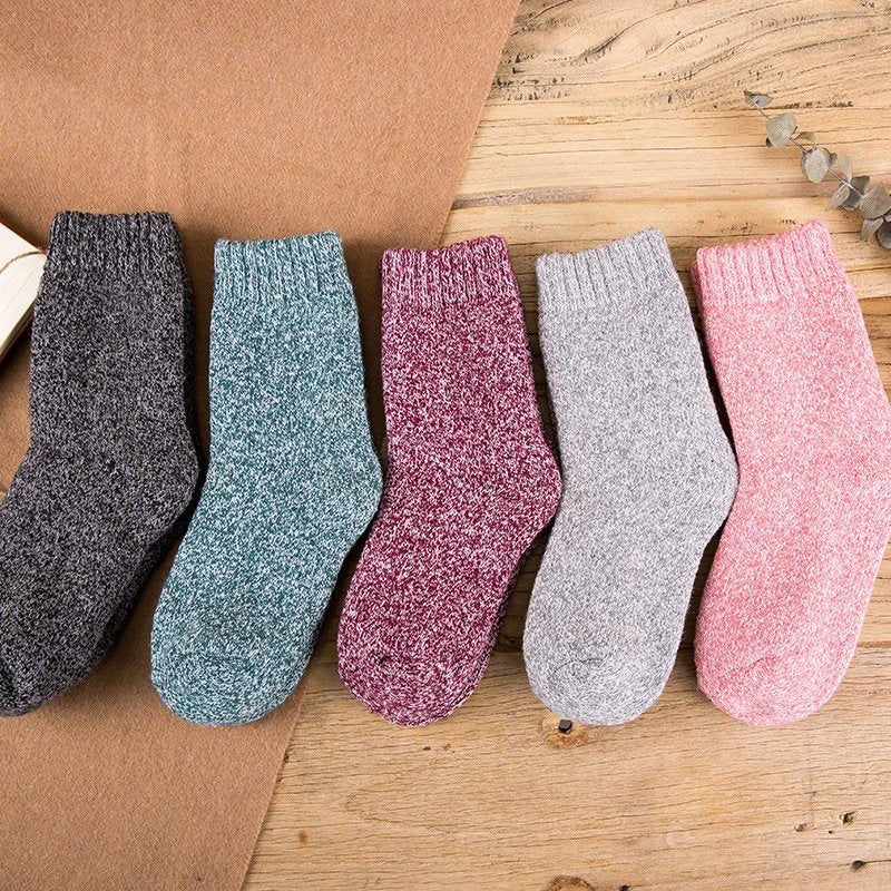 Warme und süße Woll-Baumwollsocken im japanischen Stil für Damen