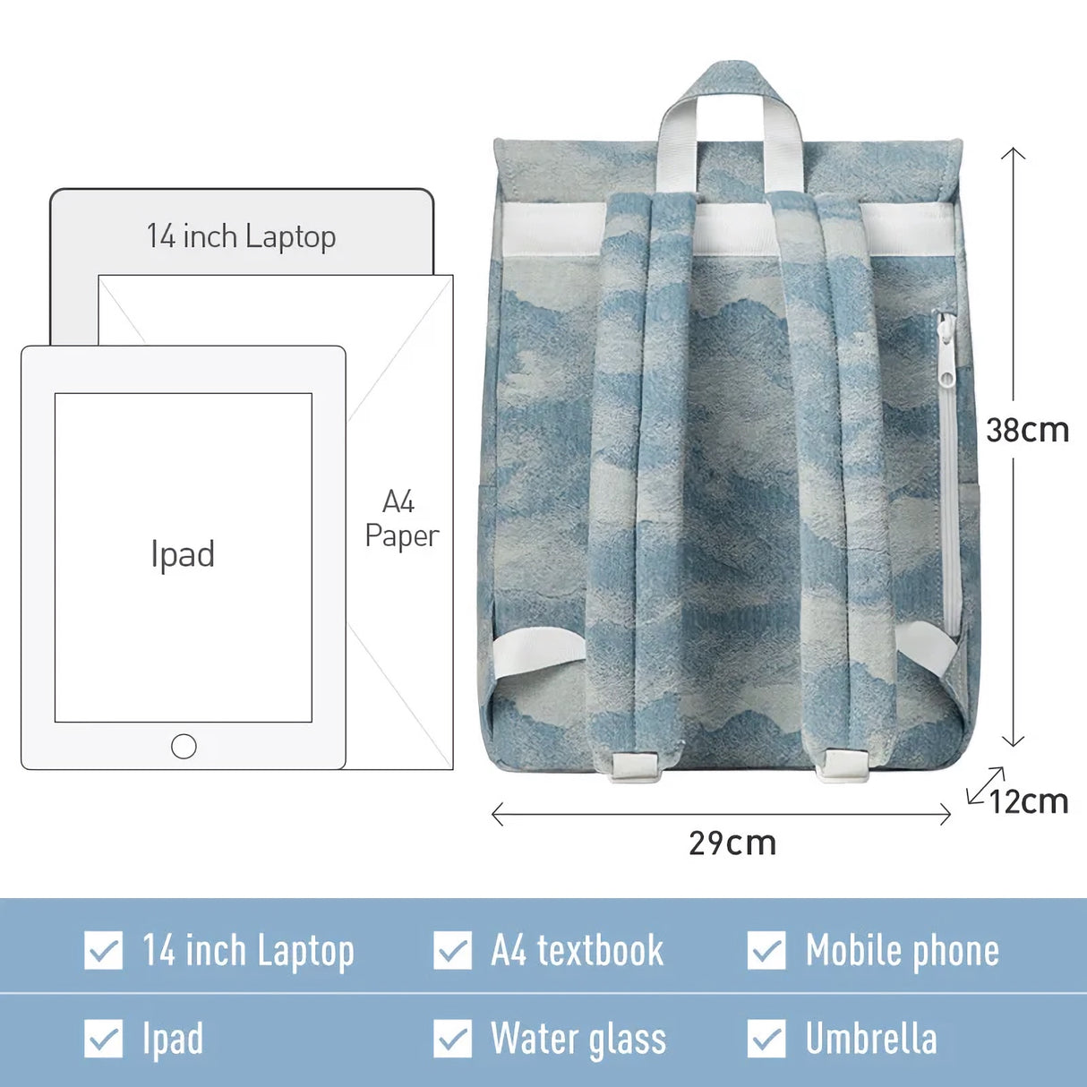 Rucksack aus Denim-Jacquard