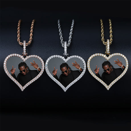 Photos Custom Love Shapes Pendant Necklace - Dazpy