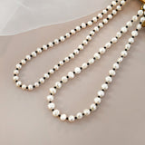 Freshwater Pearl Black Spinel Necklace Sweater Chain - Dazpy