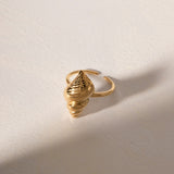 Conch Textured 18K Gold-Plated Ring