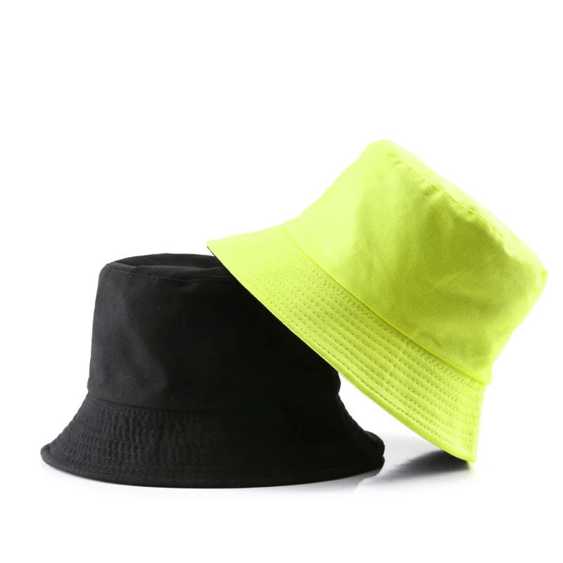 Sombrero de pescador reversible clásico de algodón negro: gorra informal para el sol para aventuras al aire libre