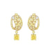 Female Silver Needle Yellow Diamond Wheat Ear Earrings - Dazpy