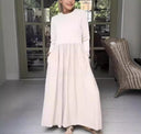 Women's Cotton Knit Midi Dress with Pockets