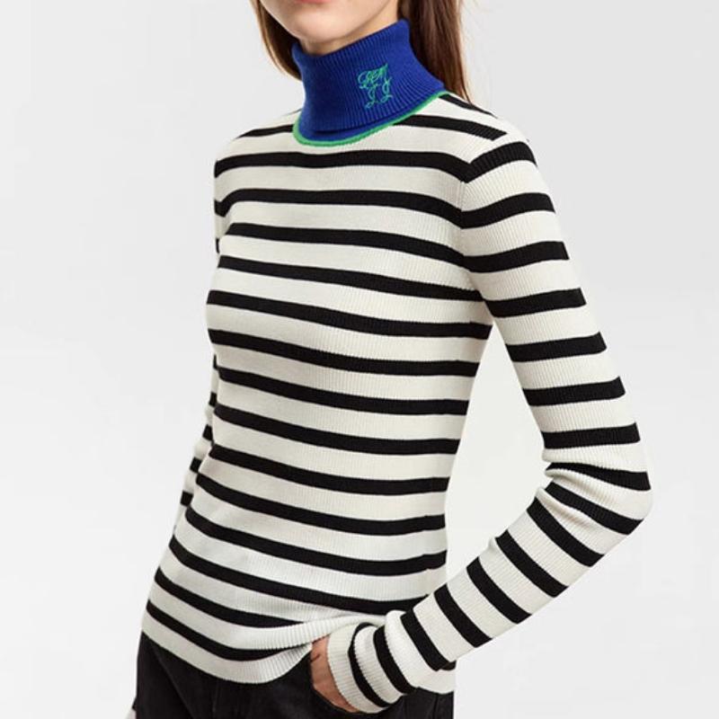 Minimalist Striped Turtleneck Sweater – Nyzzle