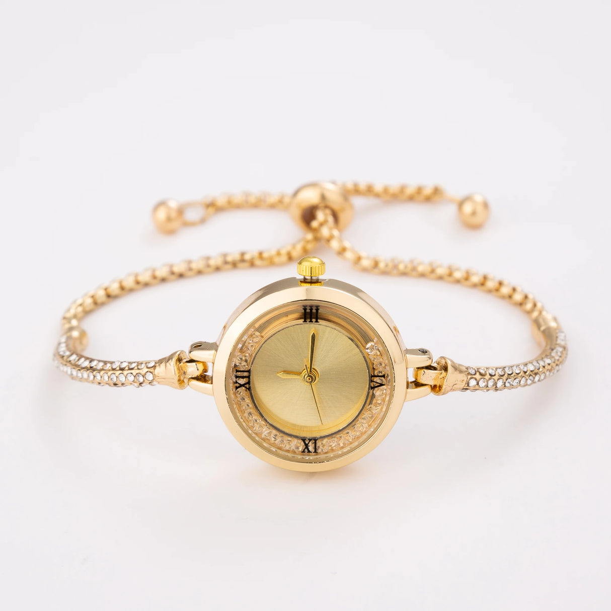 Reloj de cuarzo de lujo para mujer: elegante reloj de pulsera de acero inoxidable con esfera pequeña