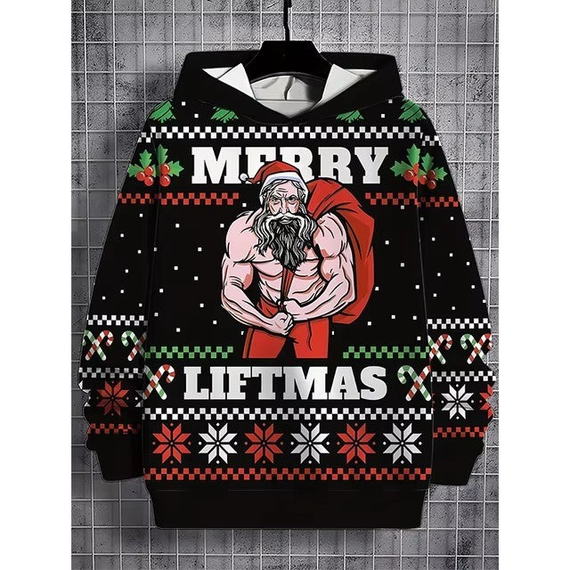 Santa Claus 3D Digital Printing Hooded Sportswear