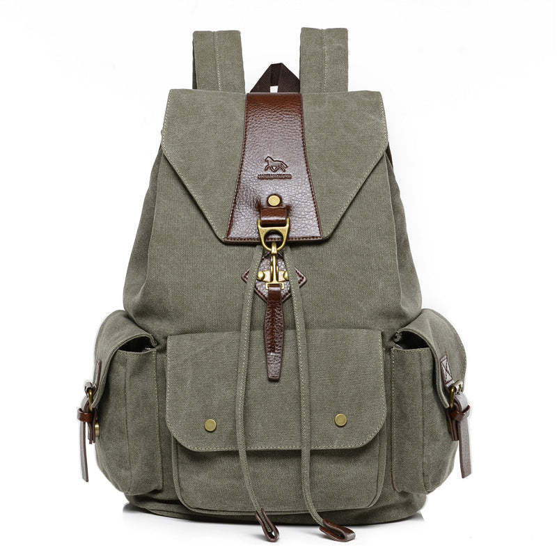 Retro Male Outdoor Canvas Big Travel Backpack - Dazpy