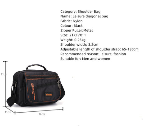 Multifunctional Waterproof Shoulder Bag Casual Travel Messenger Bag Handbag Men's And Women's Handbags - Dazpy