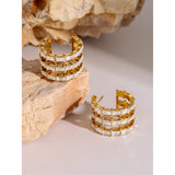 18K Gold Plated Chunky Bamboo Hoop Earrings