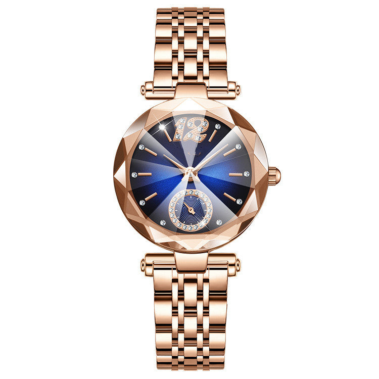 Women's Fashionable Multi-pronged Gradient Glass With Diamond Face Watch - Dazpy