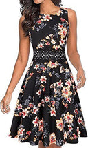 Vestido plisado estampado con bolsillos