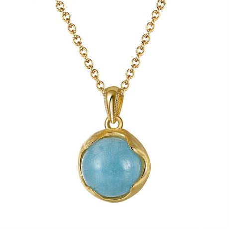 Aquamarine S925 Sterling Silver Necklace - Dazpy