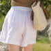 High Waist Linen Summer Shorts for Women