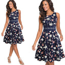 Vestido plisado estampado con bolsillos
