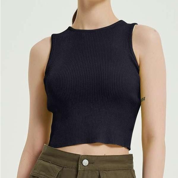 Sleeveless Knitted Crop Top